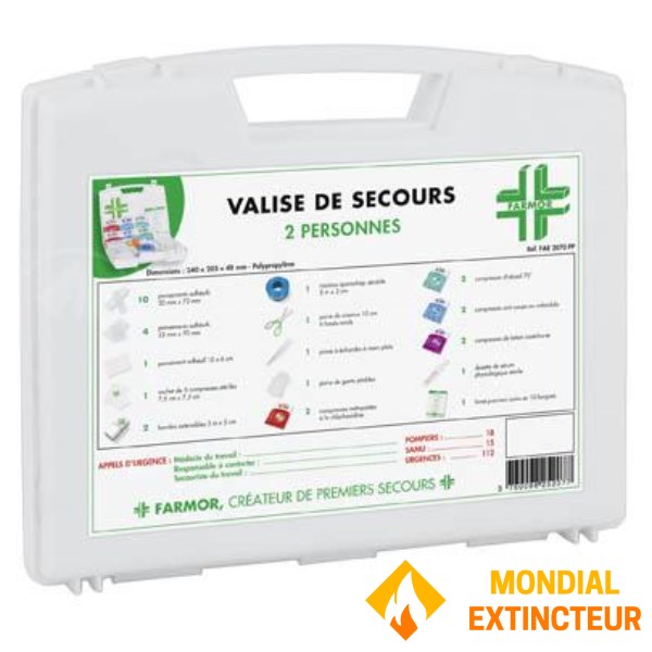 Valise de secours 2 personnes avec poignée de transport