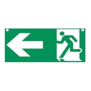 Didelė standžiojo PVC plokštė "PICTO LEFT EXIT" 600 X 300 mm