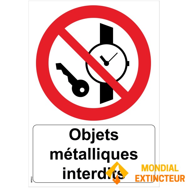 "Draudžiamų metalinių daiktų" ženklas - PVC A5