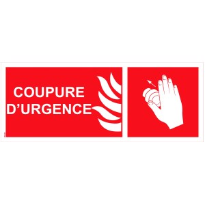 Panneau "Coupure d’urgence" PVC - 200x80 mm