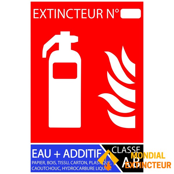 Panneau Sticker vinyle eau pulvérisée additif 10 x 15 cm - Classe AB