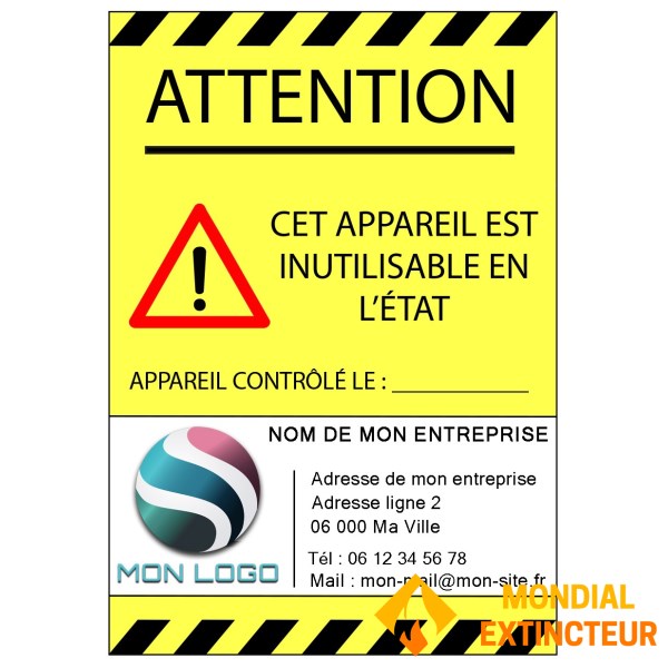 100 personalizētas "UNUSABLE APPARATUS" etiķetes - vinils