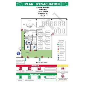 Evakuācijas plāns - PVC - A3 formāts franču / angļu valodā