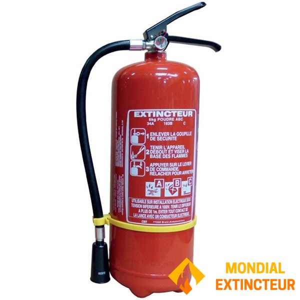Extincteur à poudre ABC capacité 9 Kg NF - Marque ROT
