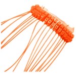 Iepakojumā 300 oranžas krāsas plastmasas plombu, garums 160 mm