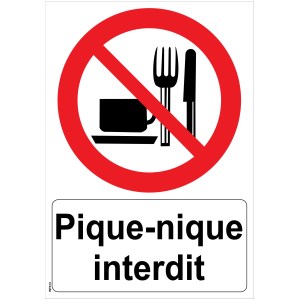 Zīme "Aizliegts piknikot" - PVC A5