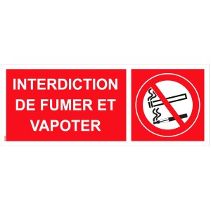 Zīme " "Aizliegts smēķēt vai tvaicēt"" PVC - 200x80 mm