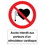 Zīme " "Elektrokardiostimulatora lietotājiem aizliegts piekļūt" " - PVC A4