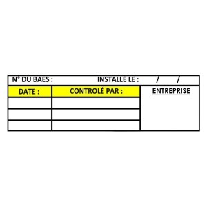 100 blanco BAES Onderhoudsetiketten - 70 x 20 mm