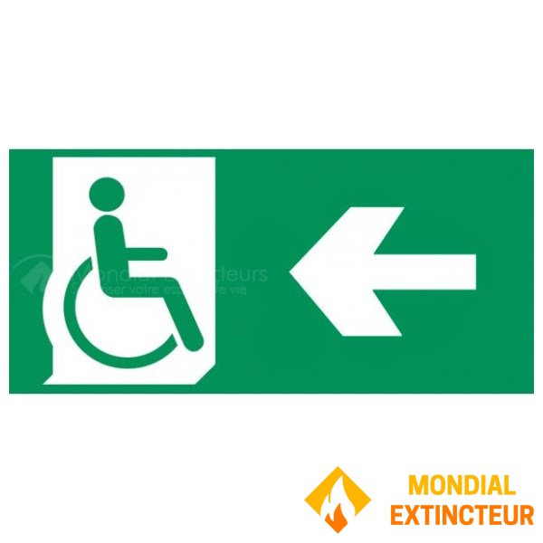 Evacuatiepaneel PMR Links - PVC - L.200 x H.100 mm