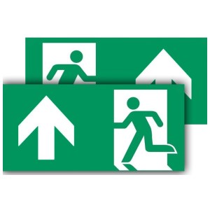 Evacuatiepaneel met hoge pijl - PVC 500x250 mm - Recto-Verso.