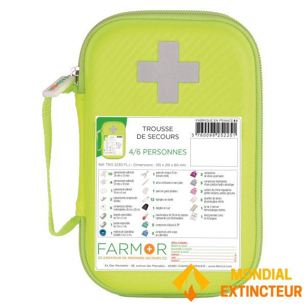 Fluorescerende gele EHBO koffer - EVA 4/6 personen