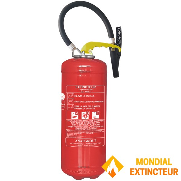 Extincteur Pression Auxiliaire 6 Kg poudre ABC ANAF - DESTOCKAGE 2024