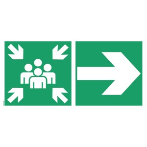 Pictogrammen montagepunt "pijl rechts" - PVC 500x250 mm