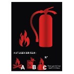 Poederzwart dibon paneel 15 x 20 cm - Klasse ABC