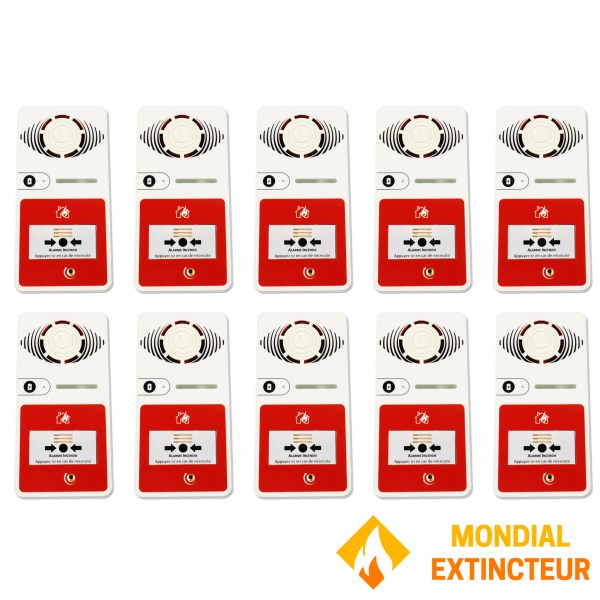 Set van 10 Brandalarmen Type 4 met Flash - NF S32-001 klasse B