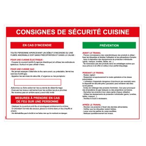 Veiligheidsinstructies voor de keuken - A4-formaat