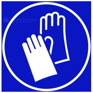 "Verplichte handschoenen" - B.200 x H.200 mm