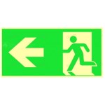 Zelfklevend polycarbonaat fotoluminescent ontruimingspaneel links - B.200 x H.100 mm