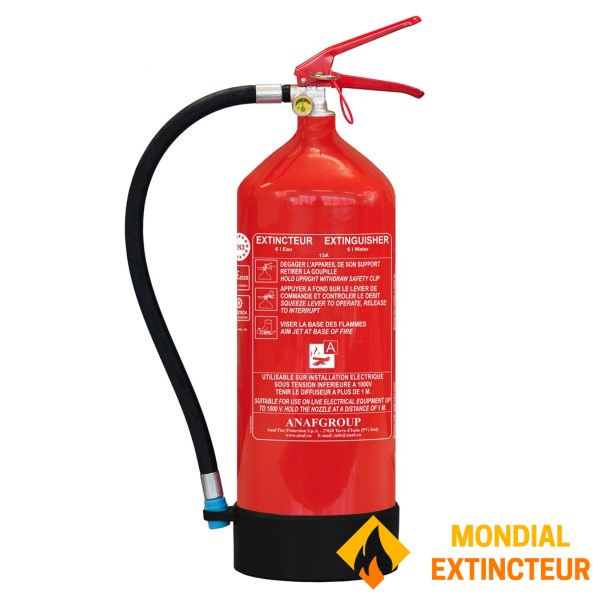 6 liter waterblusser ZONDER additief - NF-norm - ANAF-keurmerk