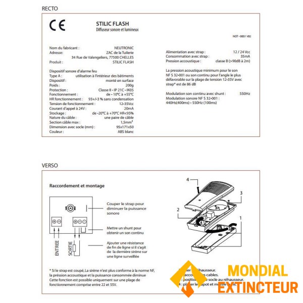 Diffuseur sonore et lumineux pour centrale de désenfumage