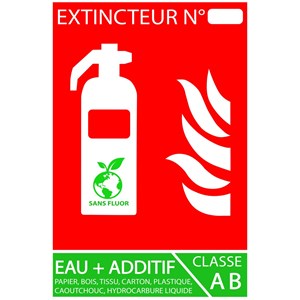 Panneau PVC Eau Pulvérisée Additif SANS FLUOR 10 x 15 cm - Classe AB
