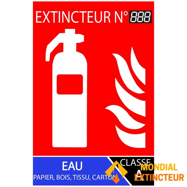 Panneau sticker vinyle eau numérotation facile 10 x 15 cm - Classe A
