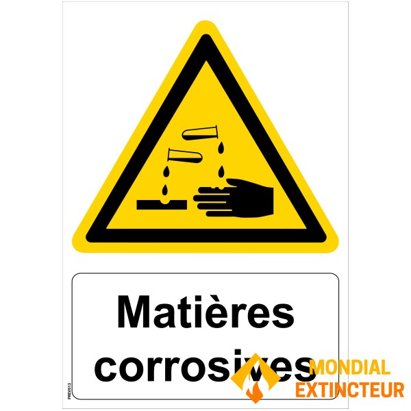 Skilt for "etsende stoffer" - PVC A4