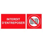 Skilt "med forbud mot lagring" PVC - 200x80 mm