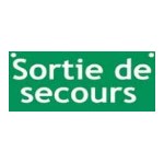 Stort stivt PVC-panel "EMERGENCY EXIT" 600 x 300 mm