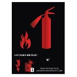 Svart dibon-panel CO2-slokkeapparat - 15 x 20 cm - klasse B