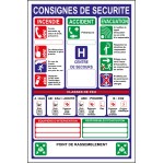 Vertikale sikkerhetsinstruksjoner - PVC - A4