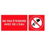 "Må ikke slukkes med vann" PVC-skilt - 200x80 mm