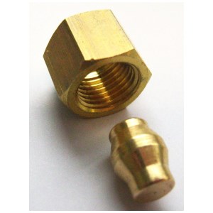 Ø 6 mm messing nettverksplugg med mutter