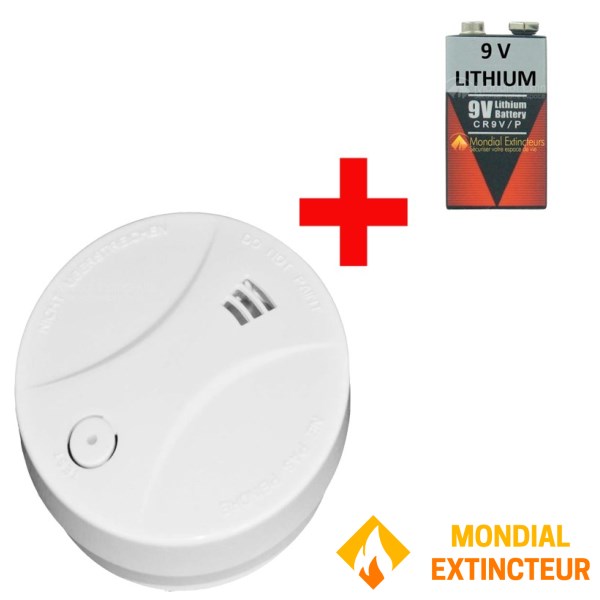 Røykvarsler + 9V litiumbatteri