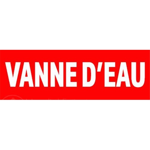 Adhésif "VANNE D'EAU" dimension 150 X 50 mm