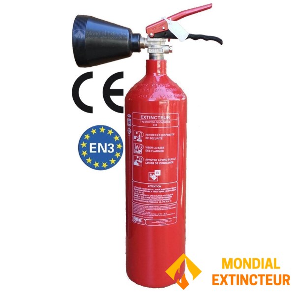 Używana gaśnica CO2 o pojemności 2 kg