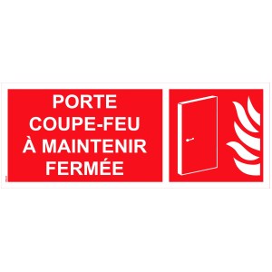 Panel "drzwi przeciwpożarowych do zamknięcia" PVC - 200x80 mm