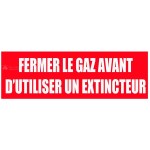 "ZAMKNIJ GAZ PRZED UŻYCIEM..."z twardego PVC 200 X 80 mm