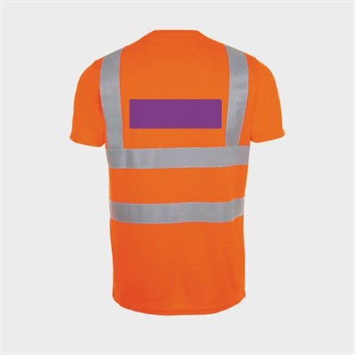 5 Tee Shirts haute visibilité oranges - Taille S - Flocage dos