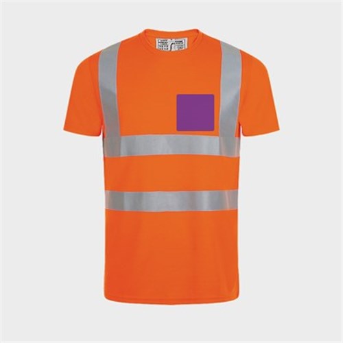 5 Tee Shirts haute visibilité oranges - Taille S - Flocage cœur