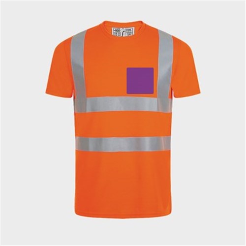 5 Tee Shirts haute visibilité oranges - Taille M - Flocage cœur