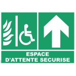 Área de espera segura, seta alta - PVC A4