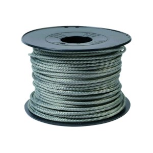 Comprimento de 20 metros de cabo de aço galvanizado, diâmetro de 2,4 mm