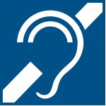 Deficiência auditiva - Placa PRM em PVC - L.200 x A.200 mm