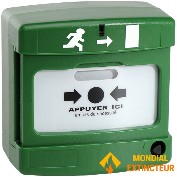 Desbloqueio manual de porta de duplo contato verde - Axendis