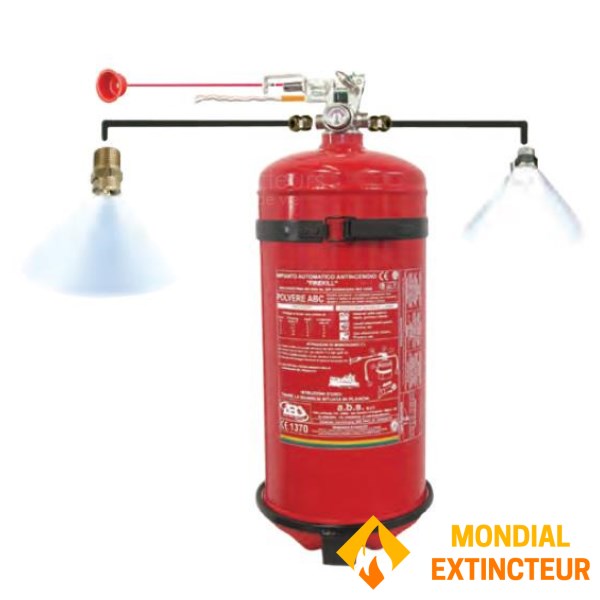 Extintor de incêndio automático de pó seco para barcos - capacidade de 9 kg