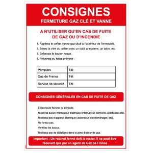 Principais instruções para desligamento de gás - formato A4