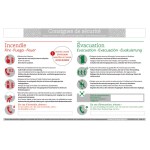 Instruções de segurança "Instruções de segurança do hotel 4 Idiomas"