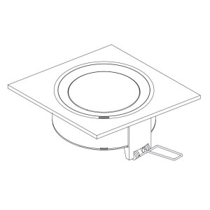 Kit de montagem embutida para teto quadrado da linha "Spazio Luz"